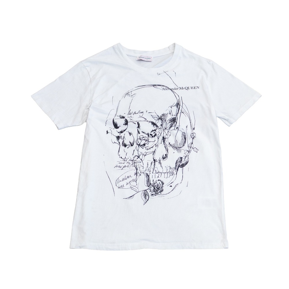 Alexander McQueen Skull Graphic T-Shirt White Men's Size M